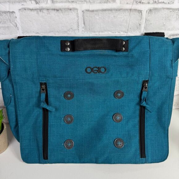 Ogio Midtown Messenger Computer Shoulder Laptop Bag Teal Blue - Picture 2 of 12